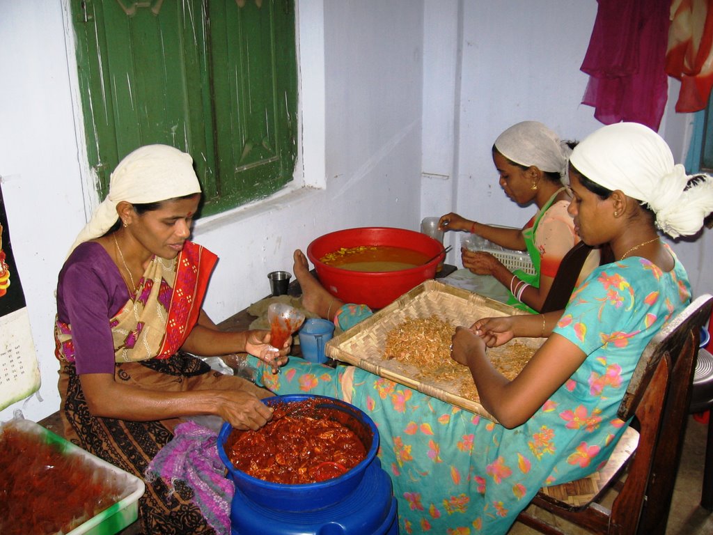 Women making pickles